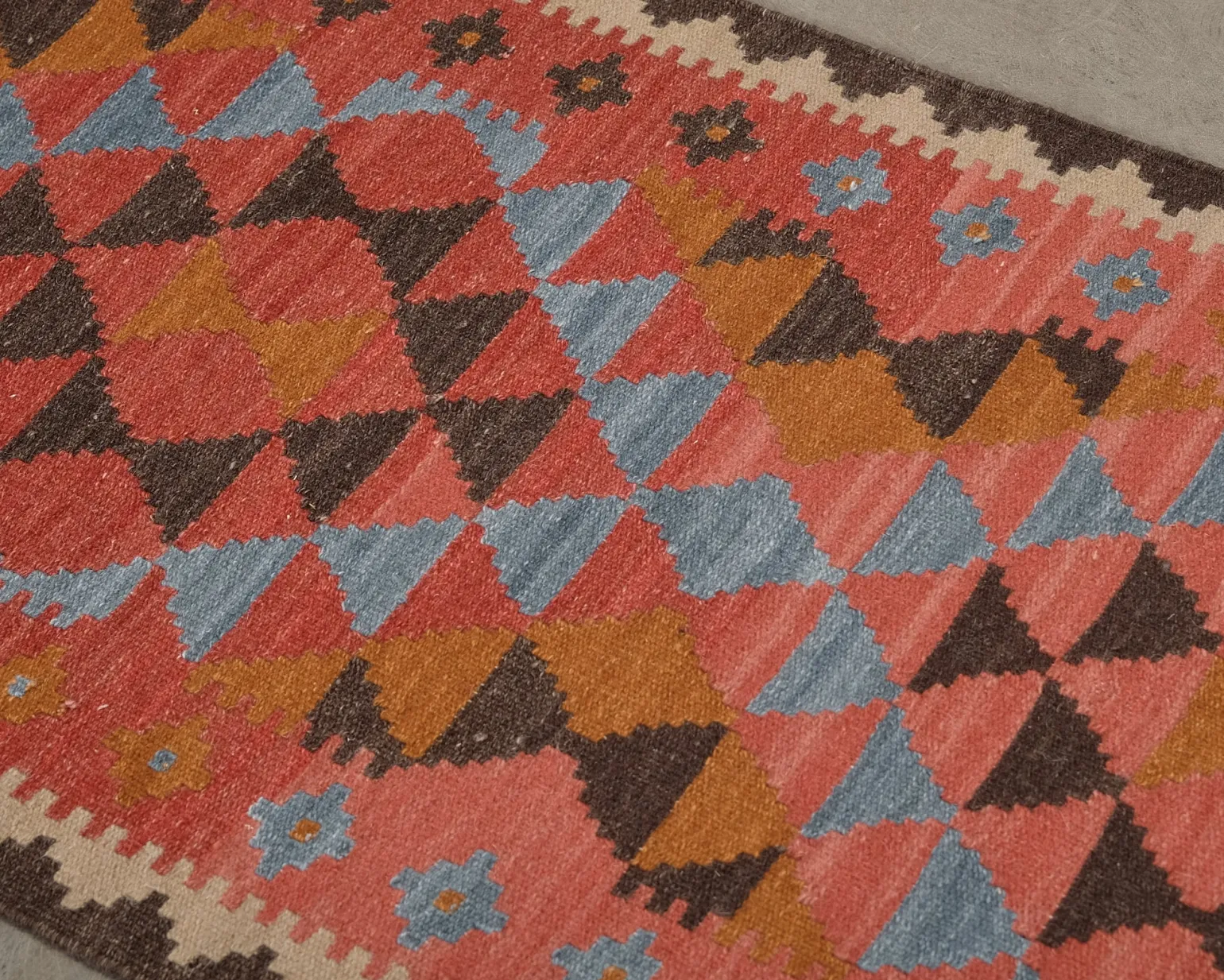 Rugvista Kelim Isparta matta 80 x 300 cm blå / röd
