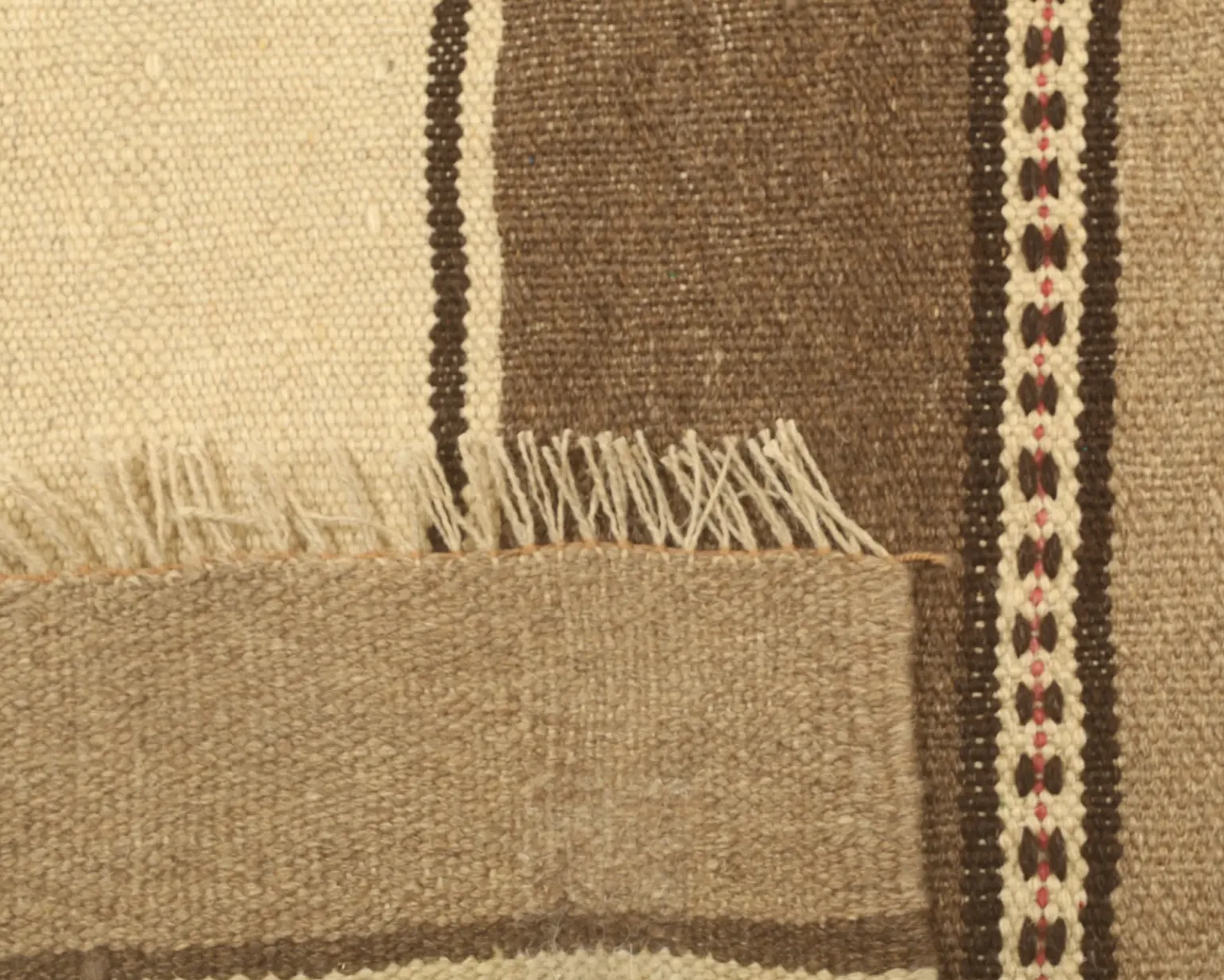 Rugvista Kelim ullmatta 152 x 196 cm beige / brun