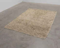 Siden- och ullmatta 170 x 230 cm brun