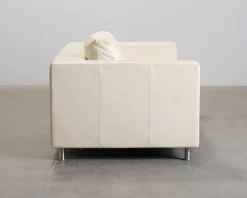 2-sits lädersoffa naturvit