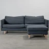Sits 3-sits soffa med fotpall blå