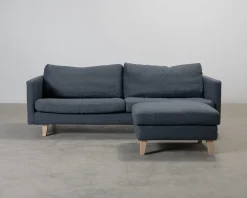 Sits 3-sits soffa med fotpall blå
