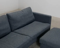 Sits 3-sits soffa med fotpall blå