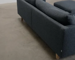 Sits 3-sits soffa med fotpall blå