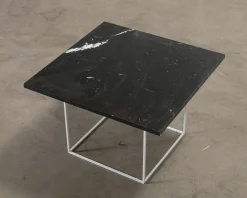 Soffbord med marmorskiva svart 60 x 60 cm