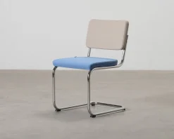 Thonet S 43 stol blå / beige