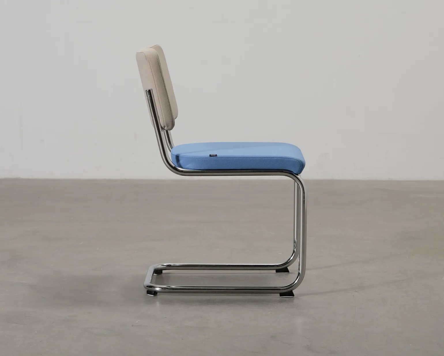 Thonet S 43 stol blå / beige