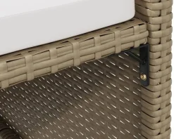 Trädgårdsstol beige / vit, set om 4