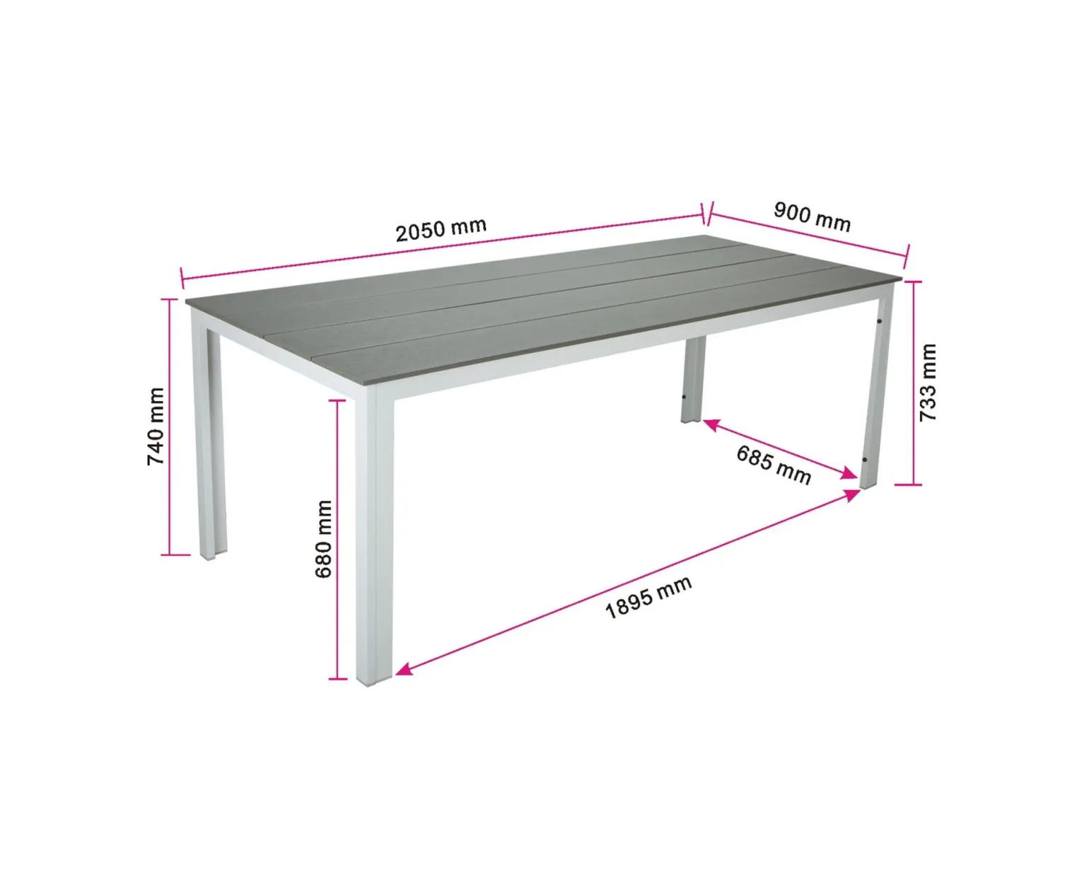 Tunis trädgårdsbord 205 cm