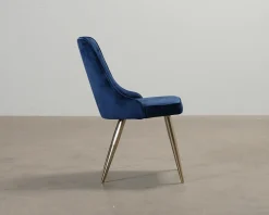 Velvet Deluxe matstol blå / guld, set om 2