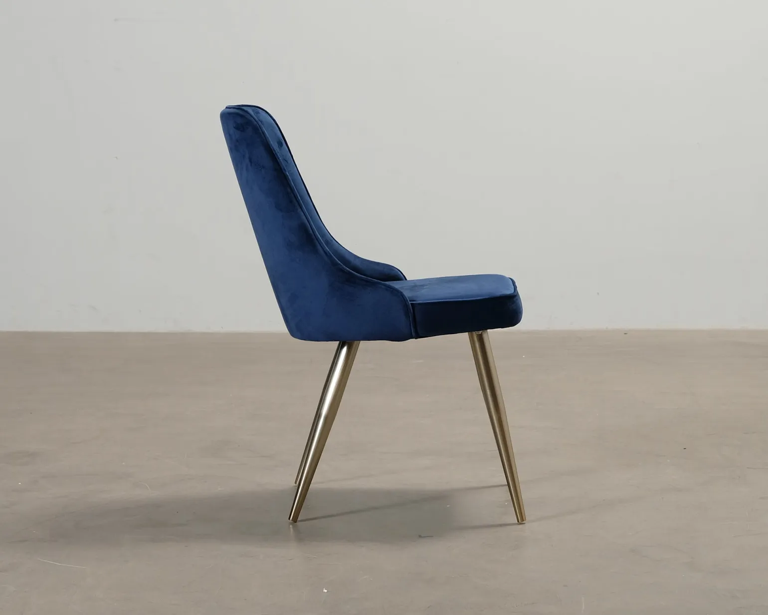 Velvet Deluxe matstol blå / guld, set om 2
