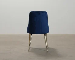 Velvet Deluxe matstol blå / guld, set om 2