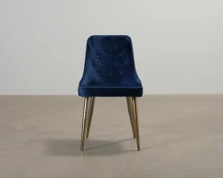 Velvet Deluxe matstol blå / guld, set om 2