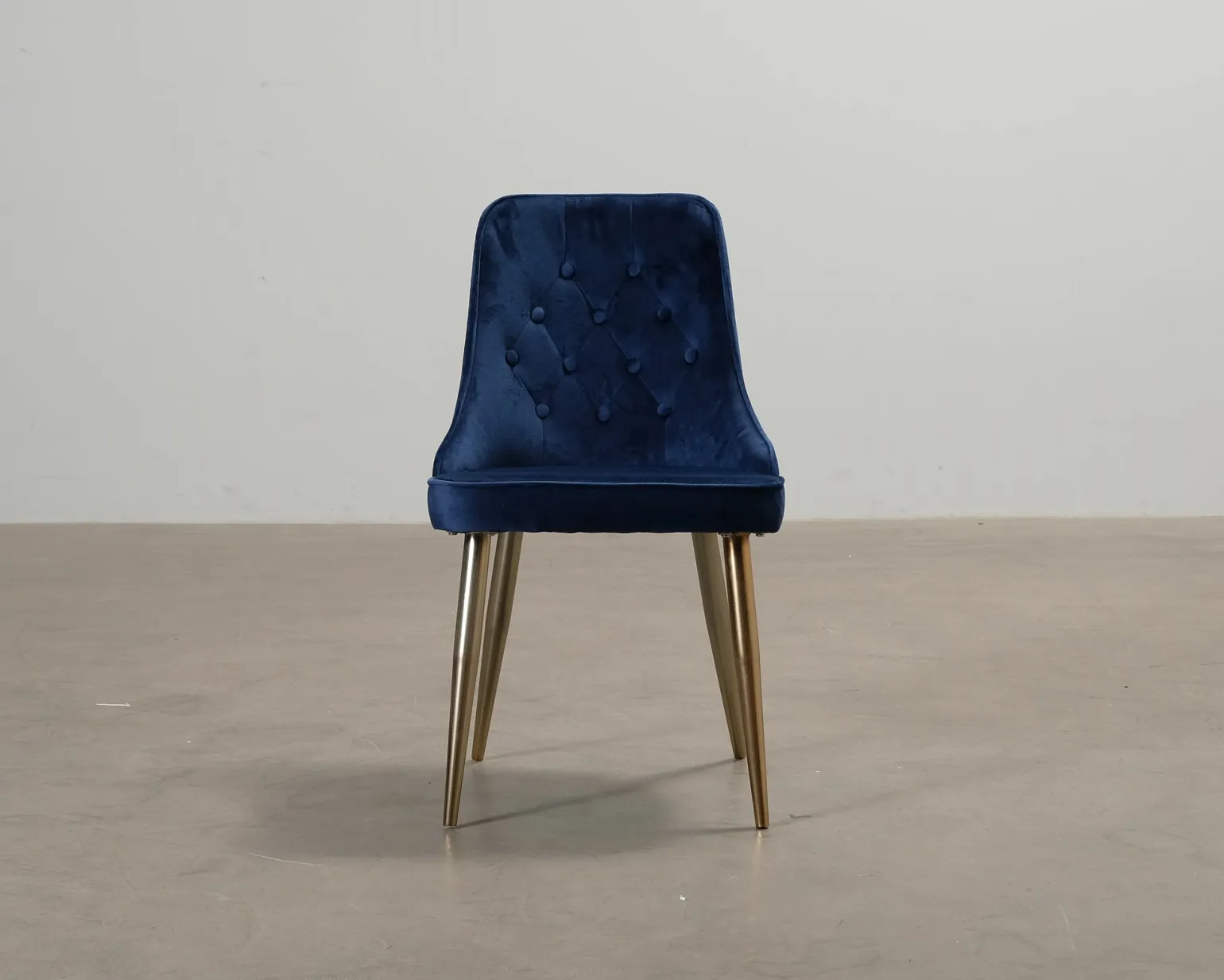 Velvet Deluxe matstol blå / guld, set om 2