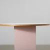 Vintage bordsskiva ø 120 cm vit laminat