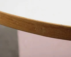 Vintage bordsskiva ø 120 cm vit laminat