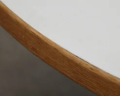 Vintage bordsskiva ø 120 cm vit laminat