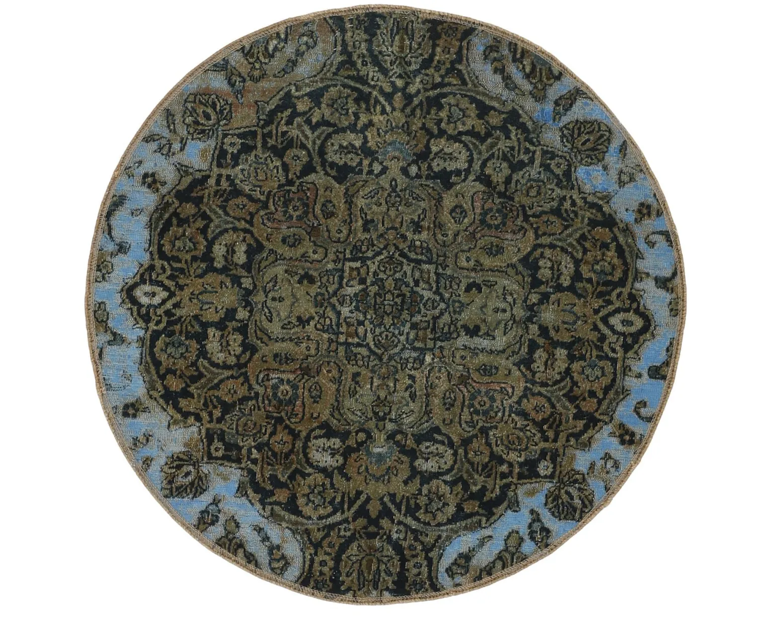 Vintage Kerman orientalisk matta ø 100 cm