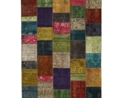 Vintage Patchwork orientalisk matta 202 x 253 cm