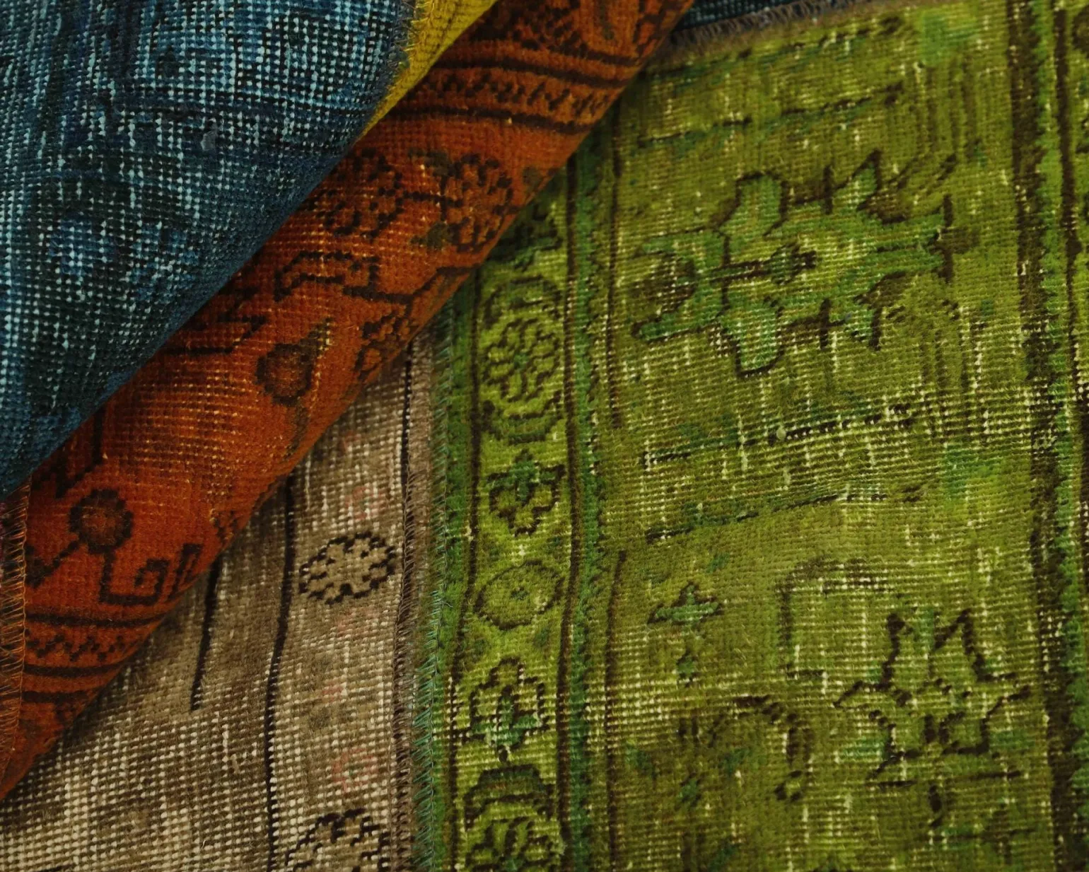 Vintage Patchwork orientalisk matta 202 x 253 cm