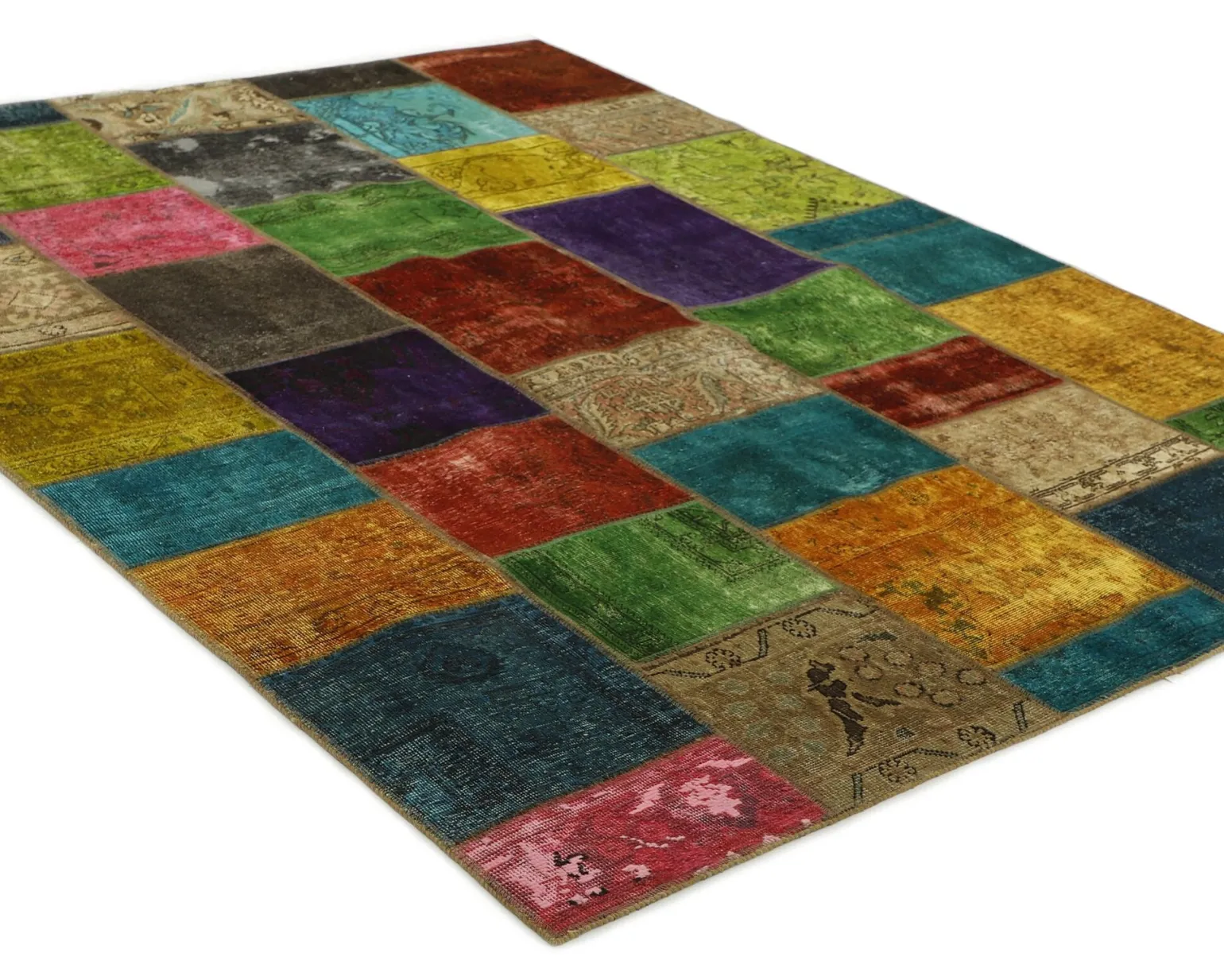 Vintage Patchwork orientalisk matta 203 x 259 cm