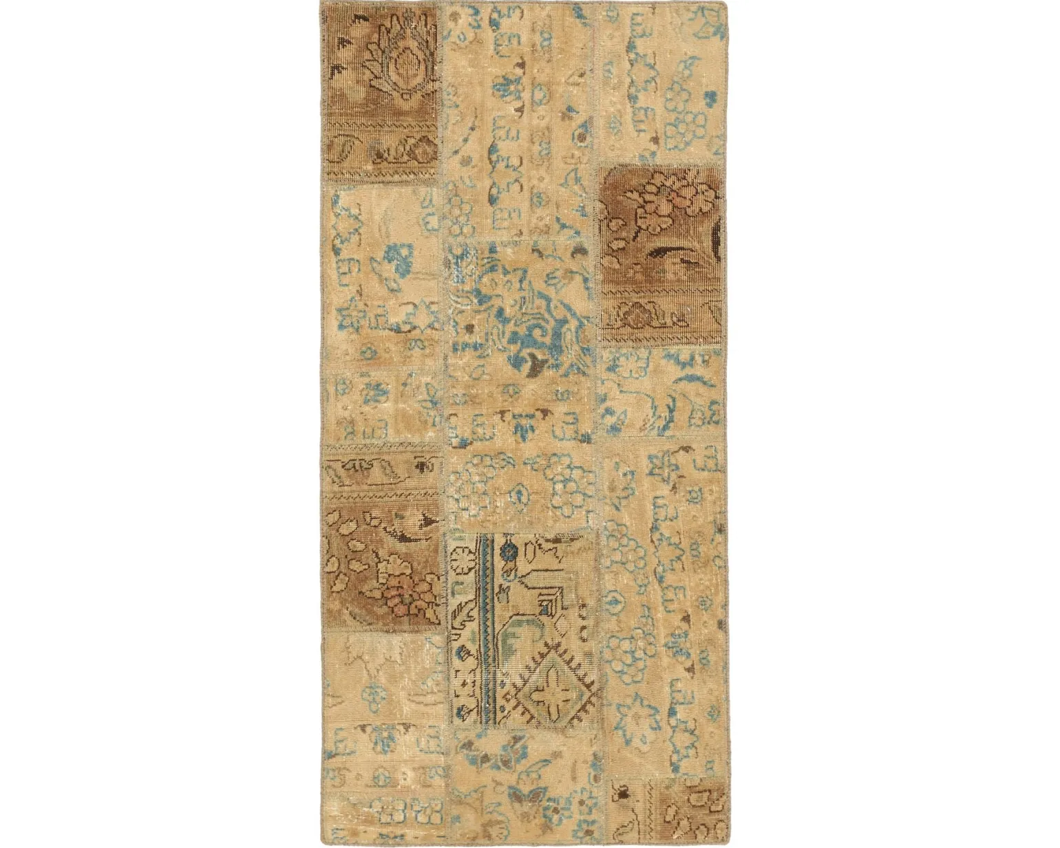Vintage Patchwork orientalisk matta 75 x 156 cm