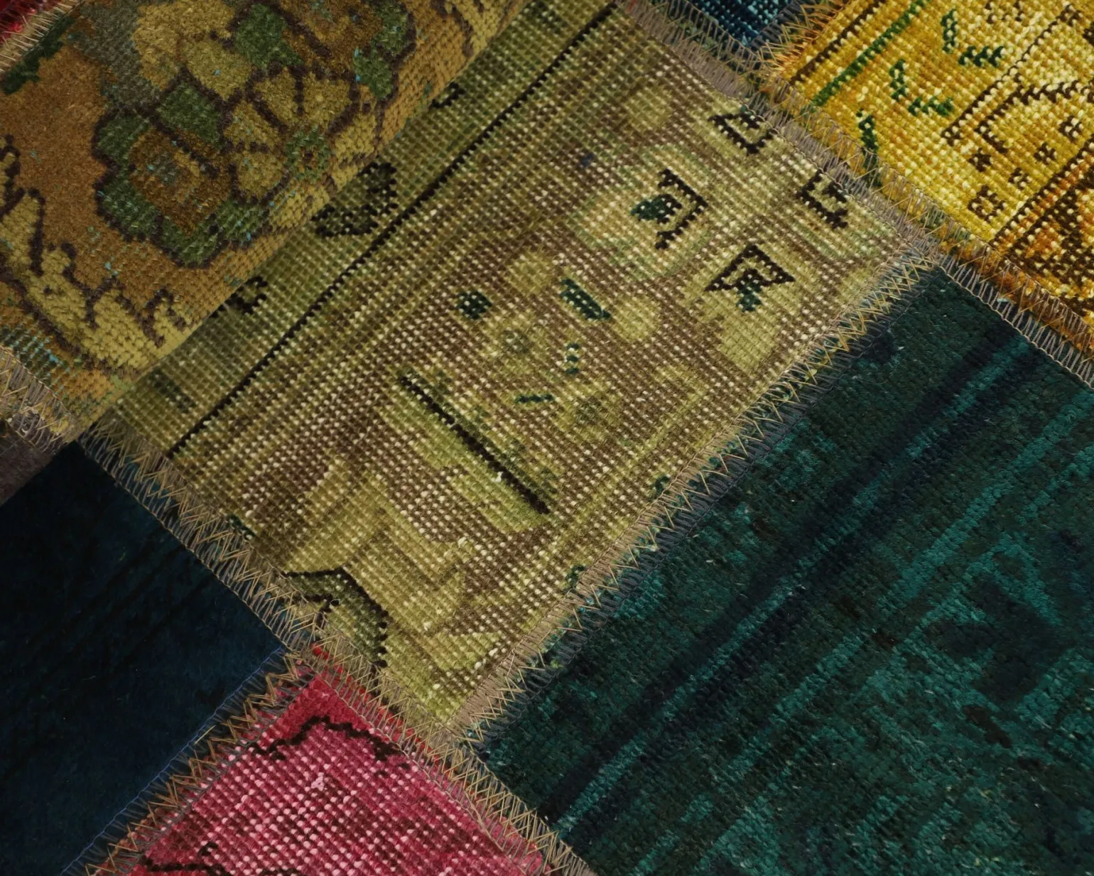 Vintage Patchwork orientalisk matta 75 x 151 cm