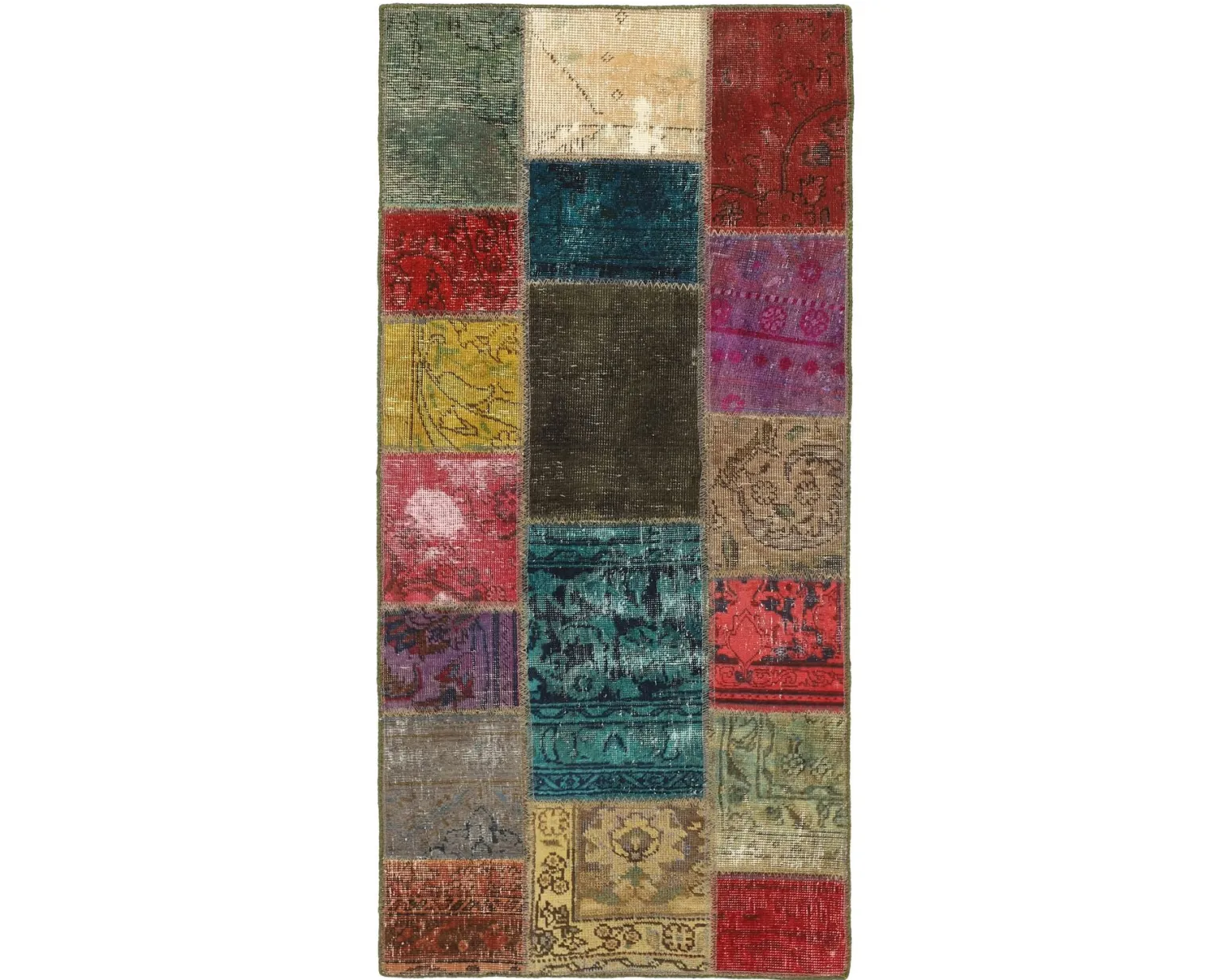 Vintage Patchwork orientalisk matta 76 x 155 cm