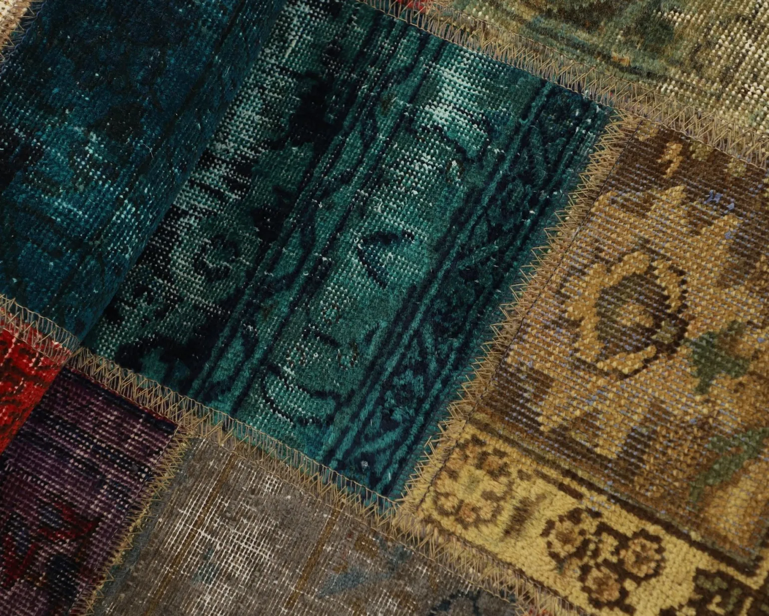 Vintage Patchwork orientalisk matta 76 x 155 cm