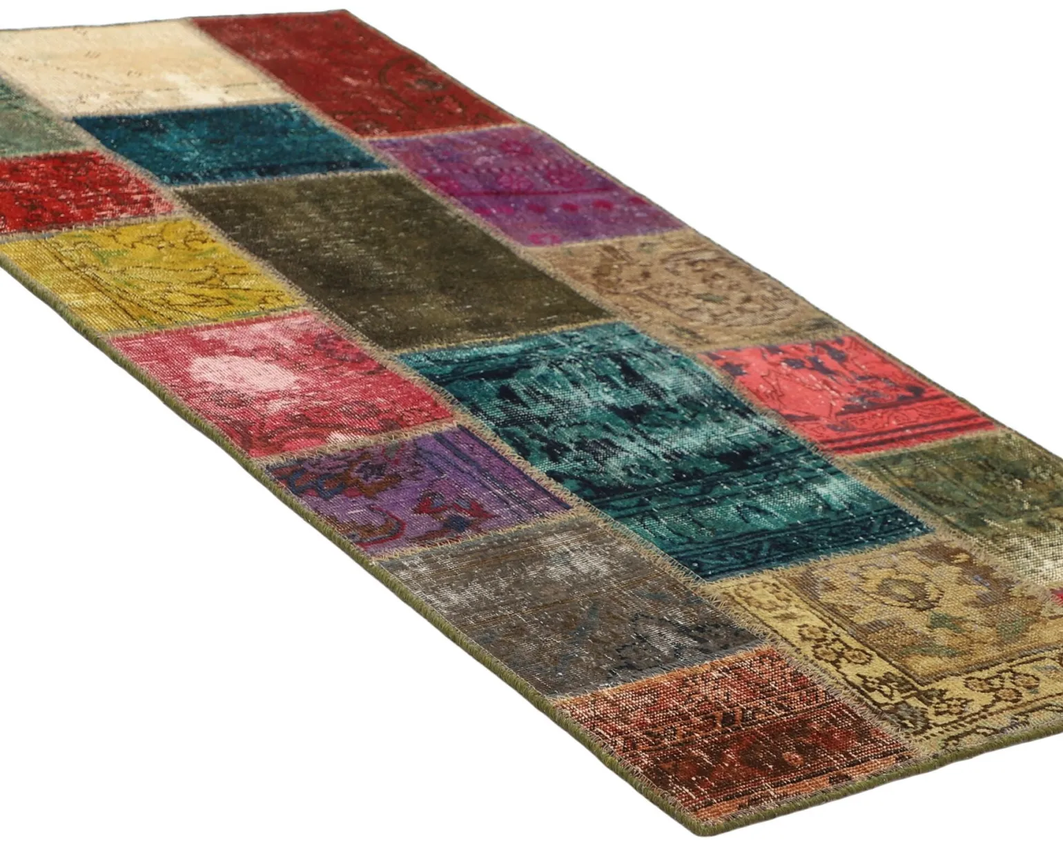Vintage Patchwork orientalisk matta 76 x 155 cm