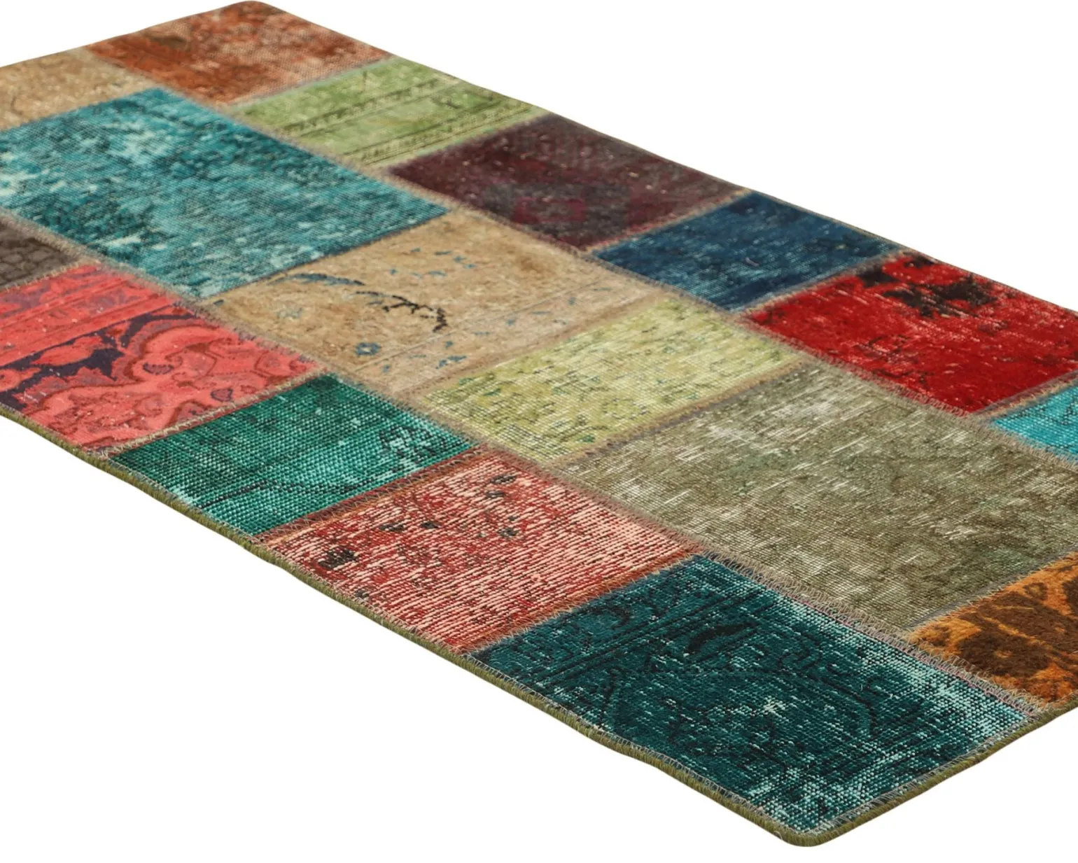 Vintage Patchwork orientalisk matta 75 x 154 cm