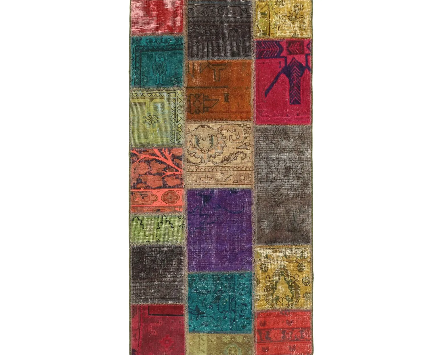 Vintage Patchwork orientalisk matta 75 x 153 cm