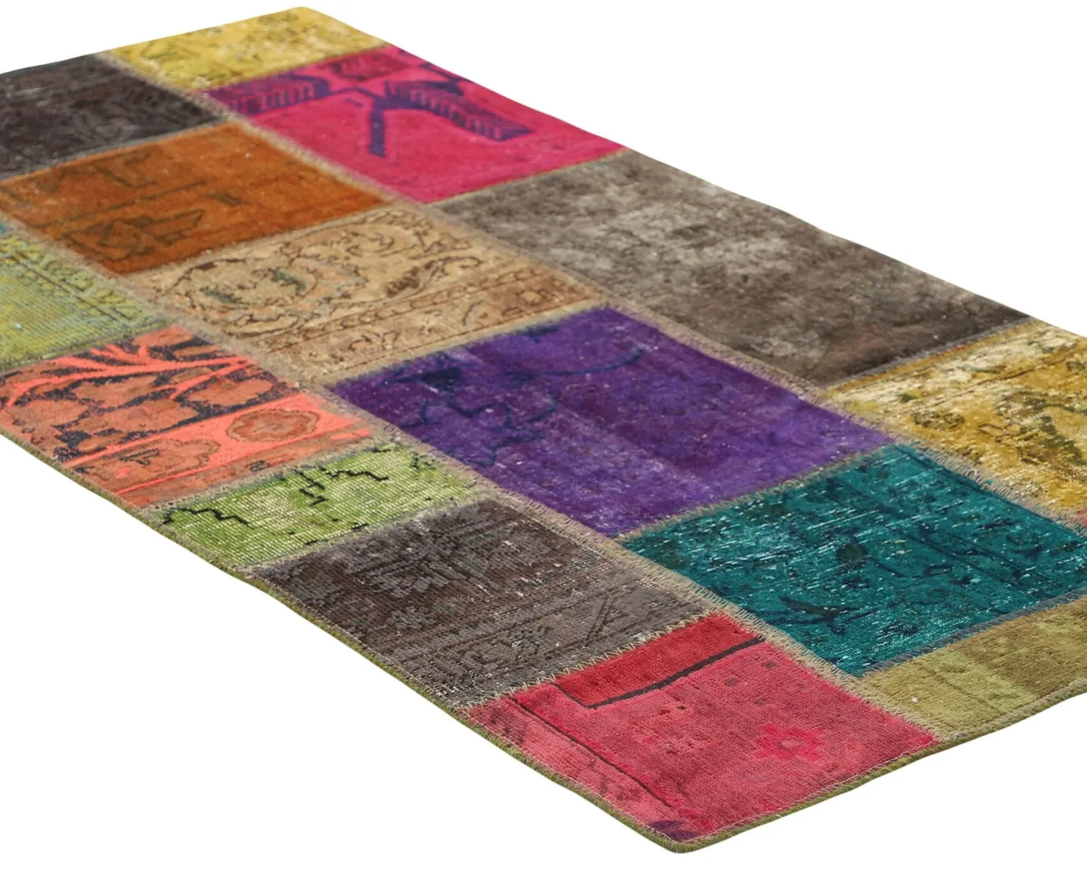 Vintage Patchwork orientalisk matta 75 x 153 cm