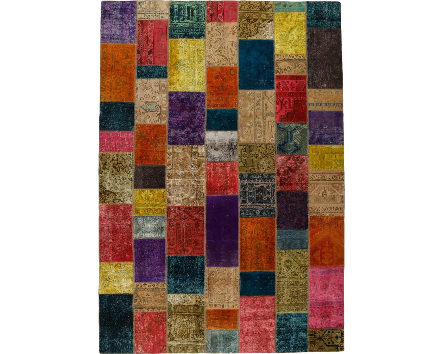 Vintage Patchwork orientalisk matta 249 x 359 cm