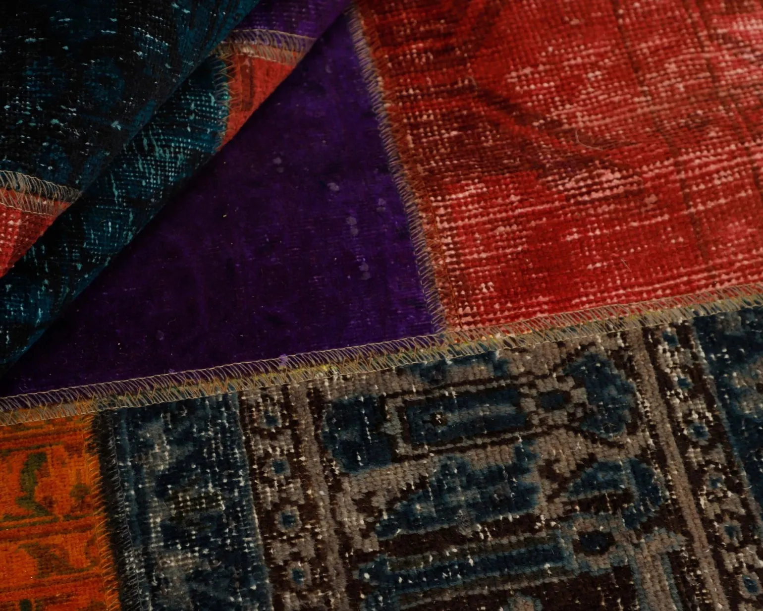 Vintage Patchwork orientalisk matta 249 x 359 cm