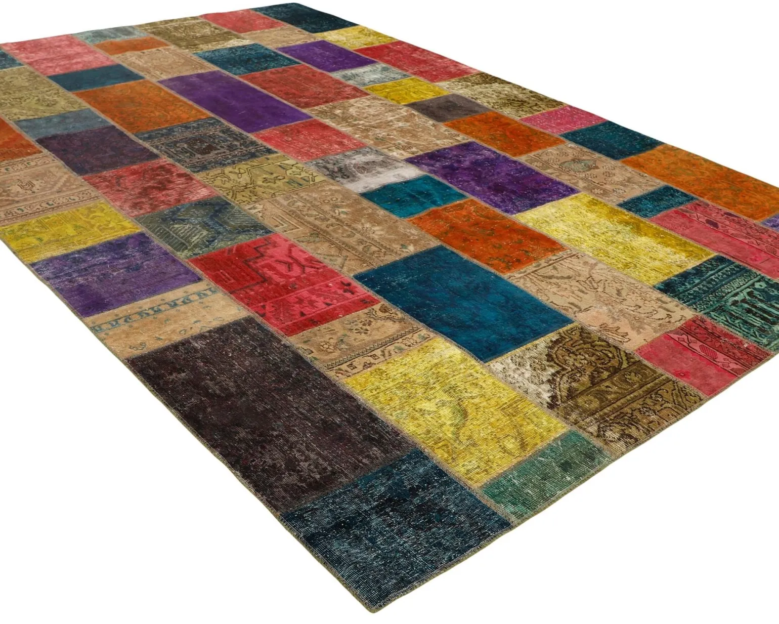 Vintage Patchwork orientalisk matta 249 x 359 cm