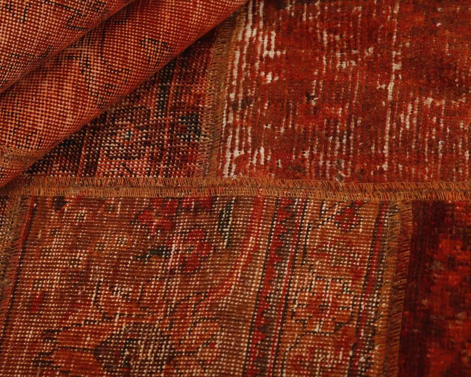 Vintage Patchwork orientalisk matta 202 x 251 cm