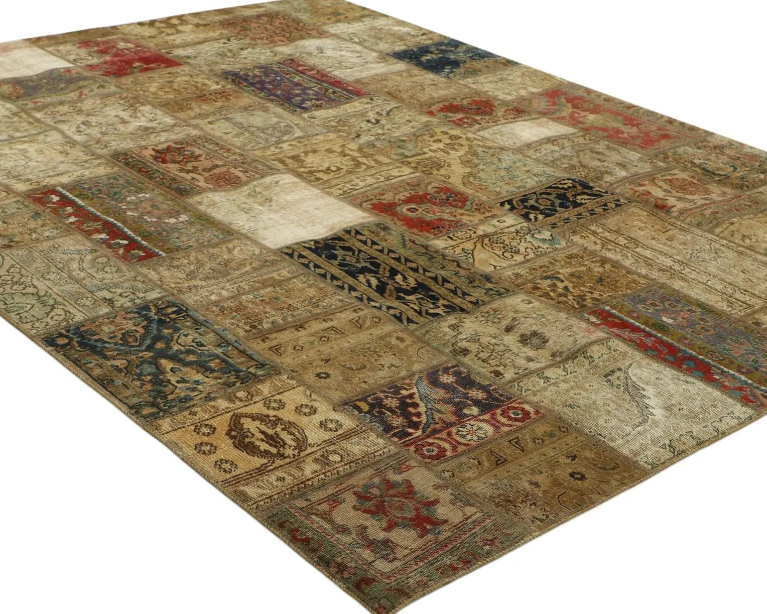 Vintage Patchwork orientalisk matta 249 x 310 cm