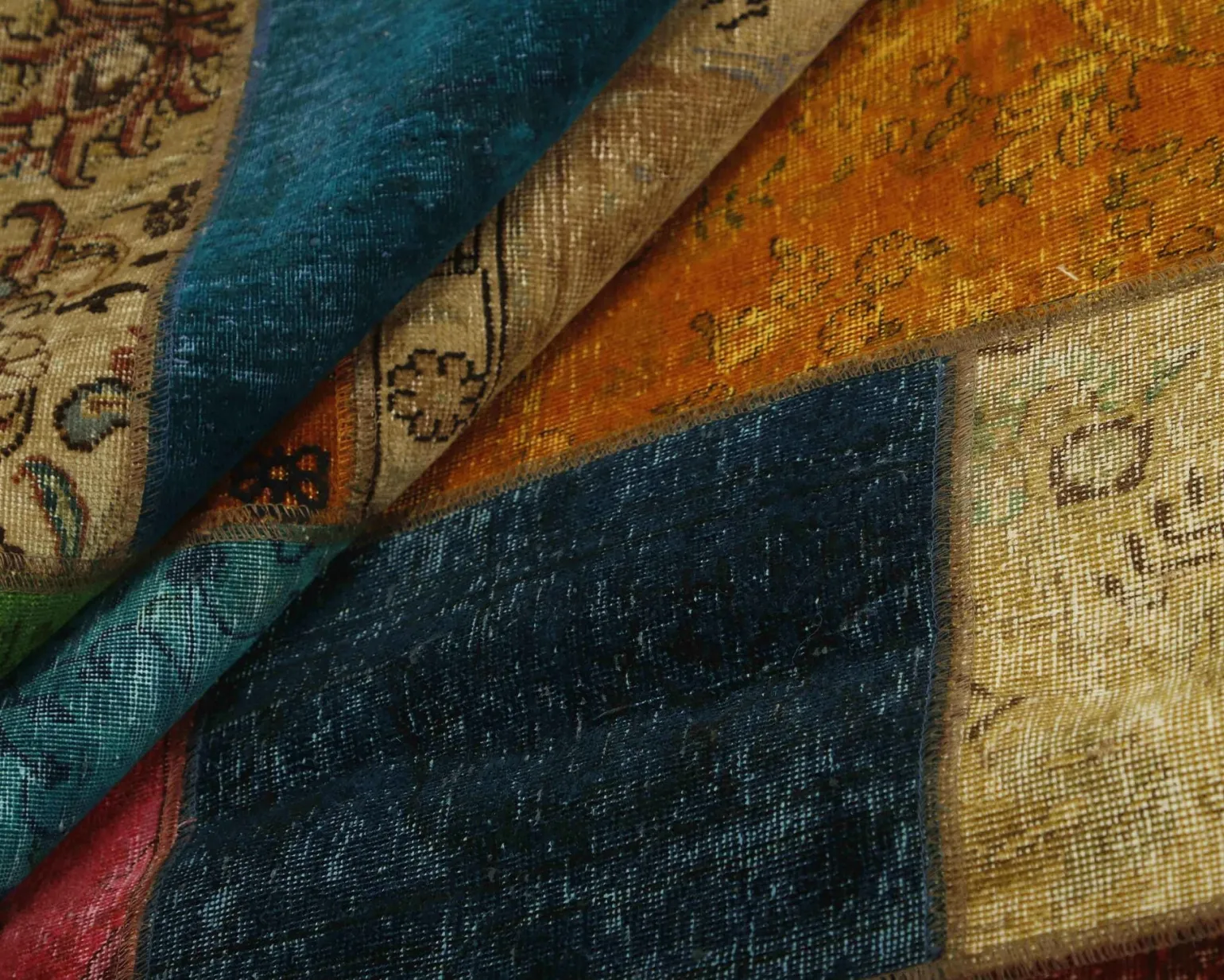 Vintage Patchwork orientalisk matta 307 x 412 cm