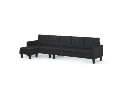 Vislanda 5-sits soffa med divan svart