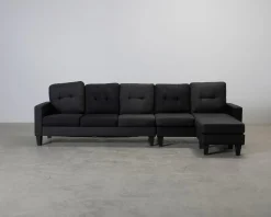 Vislanda 5-sits soffa med divan svart