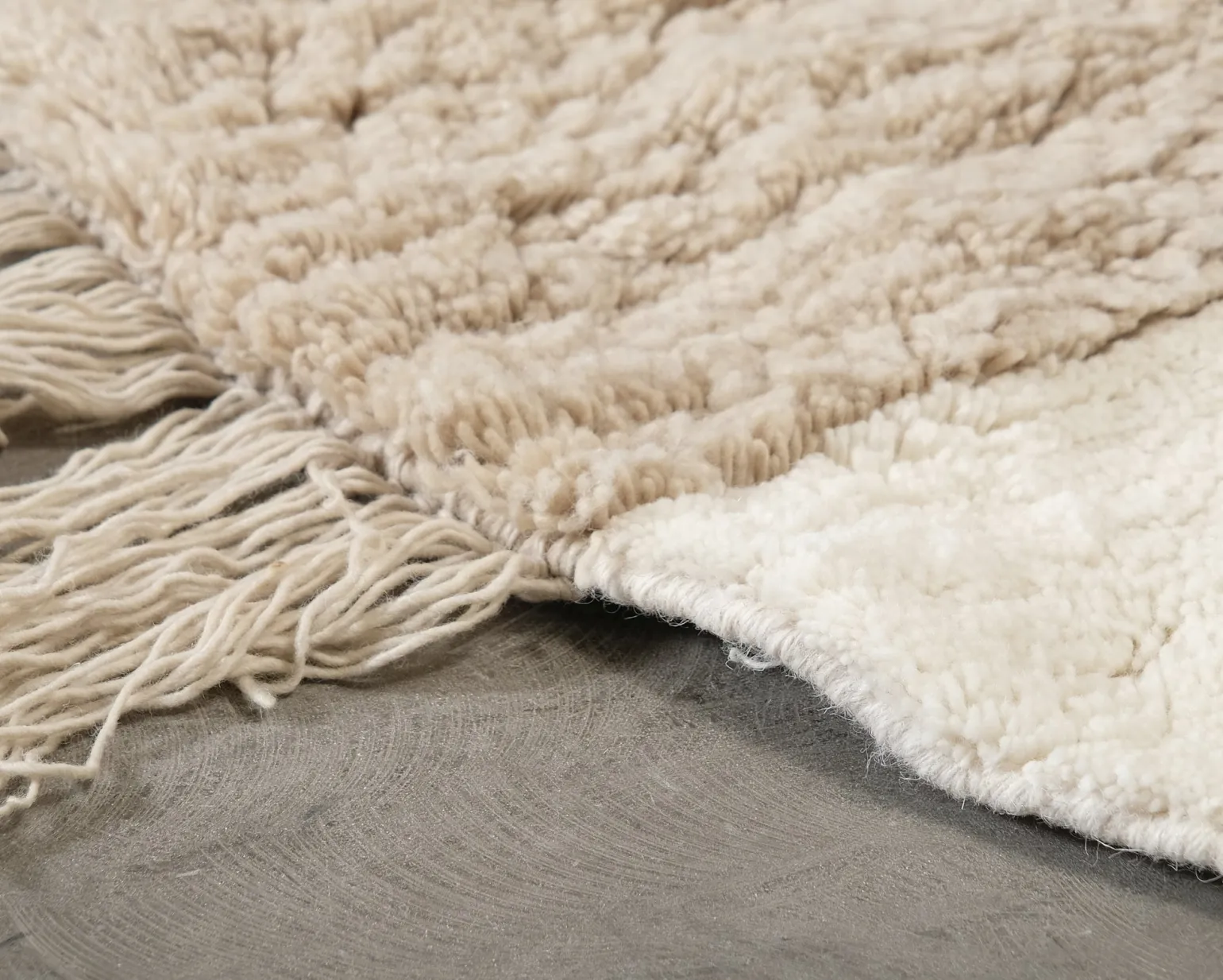 Woven Works Arc ullmatta ø 160 cm vit / beige