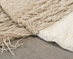Woven Works Arc ullmatta ø 120 cm vit / beige
