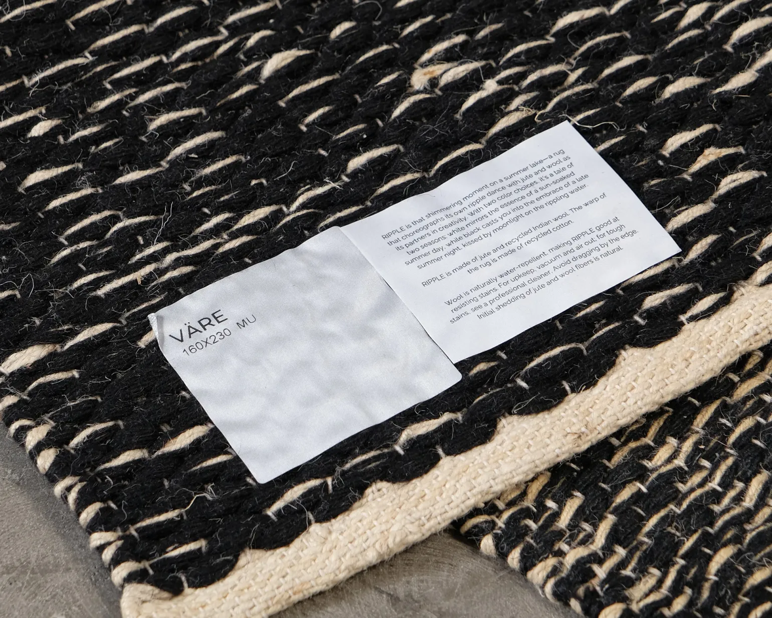 Woven Works Väre matta 160 x 230 cm svart